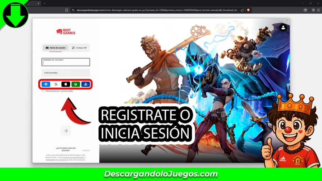 Crear cuenta de Riot games