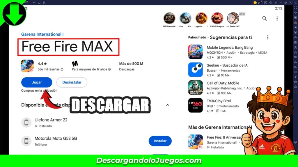 Descargar Free Fire Max desde Bluestacks