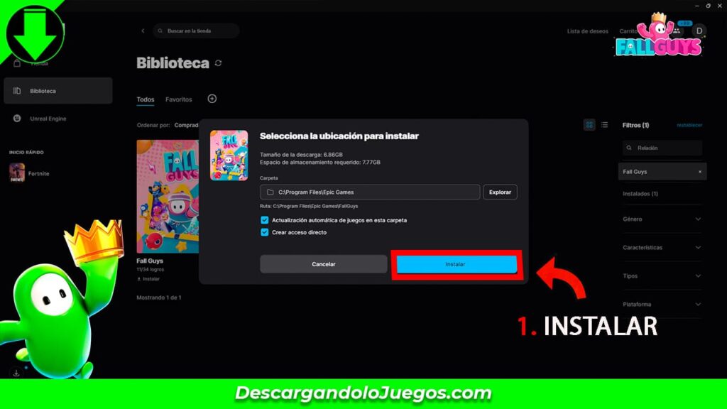 Instala Fall Guys en tu PC