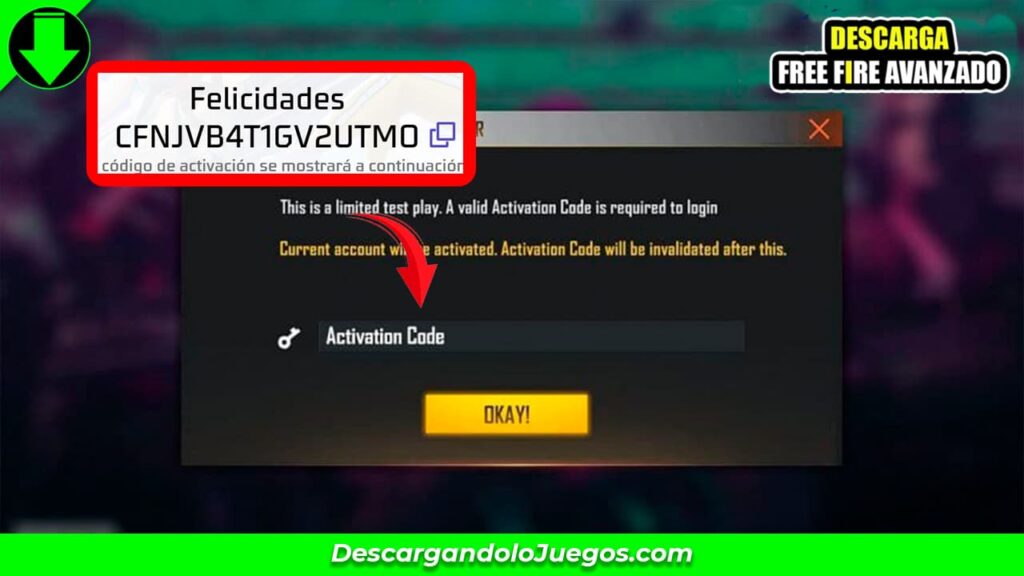 Codigo para freefire advance