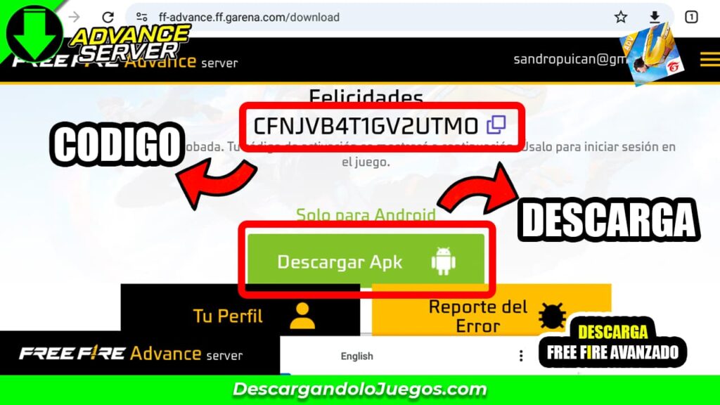codigo servidor avanzado freefire