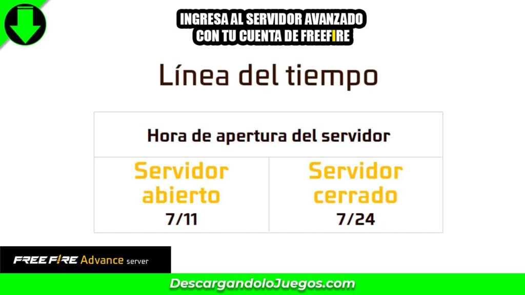 fecha para el servidor avanzado
