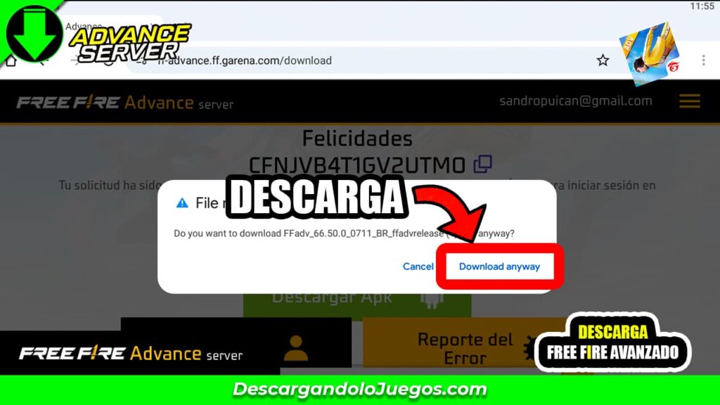 servidor avanzado freefire